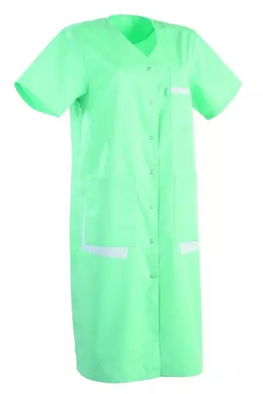 Blouse médicale femme manches courtes LISA Lafont Vert d'eau / blanc