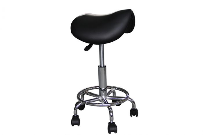Tabouret à selle PONY Base Chromée Mediprem coloris noir