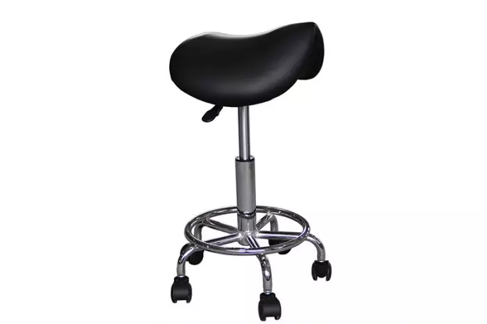 Tabouret à selle PONY Base Chromée Mediprem coloris noir