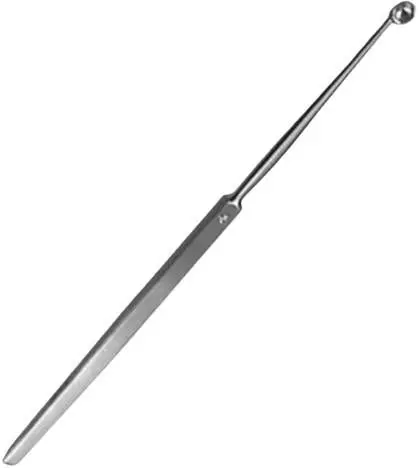 Curette dermatologique fine pleine en inox Devaset - 16 cm