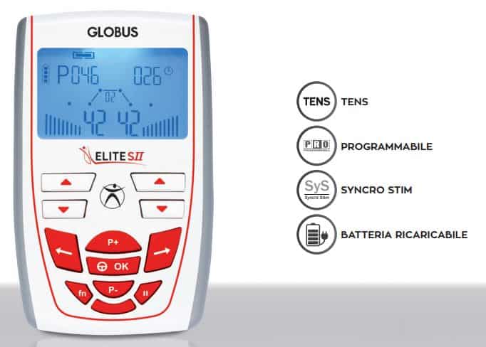 Elettrostimolatore GLOBUS ELITE S II 2 100 programmi riabilitazione sport G3552 